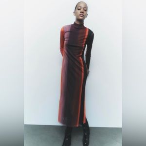 Zara Printed Tulle Dress